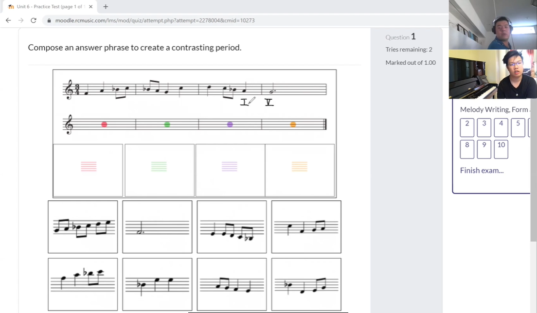 Melody Writing Using the RCM Online Theory Study Guide
